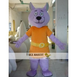 Cosplay Cartoon Animal Plush Purple Dog Mascot Costume