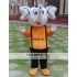 Cartoon Plush White Elephant Mascot Costume