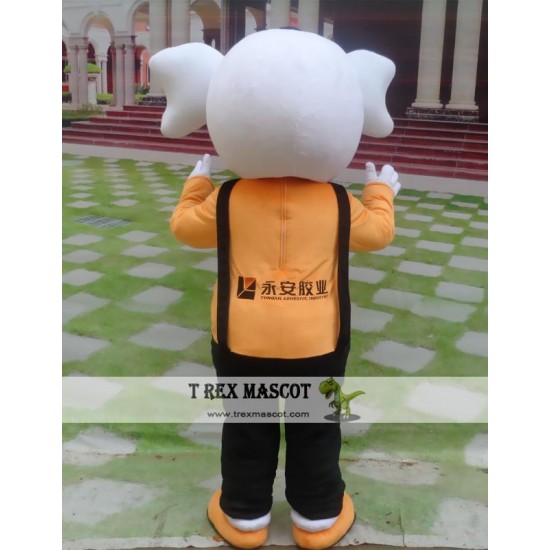 Cartoon Plush White Elephant Mascot Costume