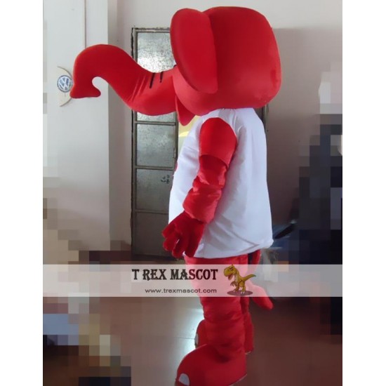 Cartoon Animal Little Red Elephant Mascot Costume