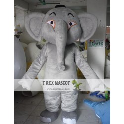 Cartoon Plush Gray Elephant Mascot Costume