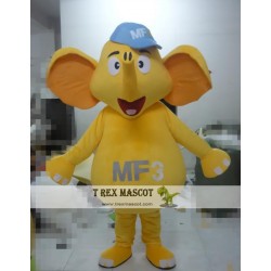 Cartoon Hat Yellow Elephant Mascot Costume