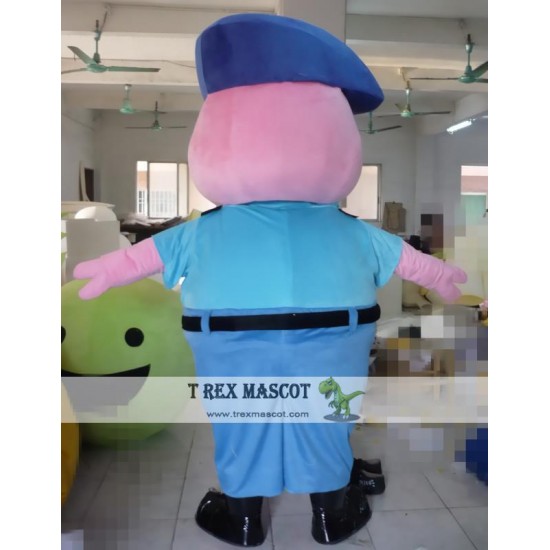 Cartoon Pig Police Mascot Costume