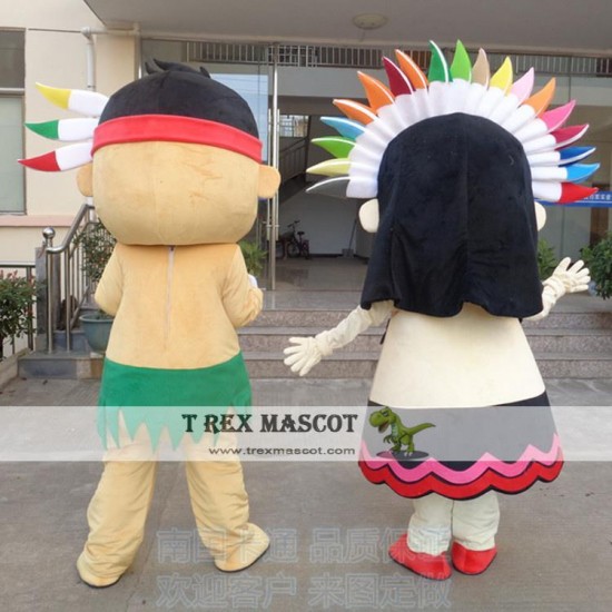 Indian Boy Girl Mascot Costume For Adullt & Kids