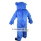 Blue Bear Long Hairy Mascot Costume for Adult