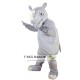 Grey Hippo Mascot Costume for Adult