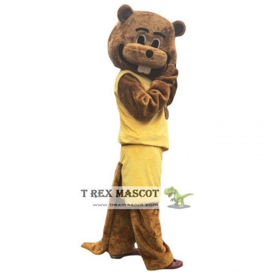 Yellow Brown Beaver Mascot Costume for Adult