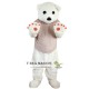 White Bear Hairy Moustache Mascot Costume for Adult