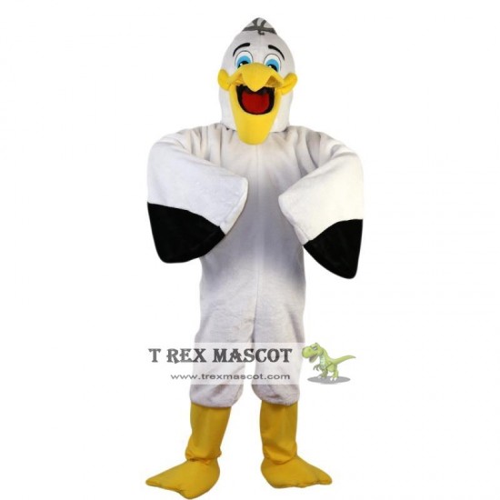 White Pelican Mascot Costume for Adult