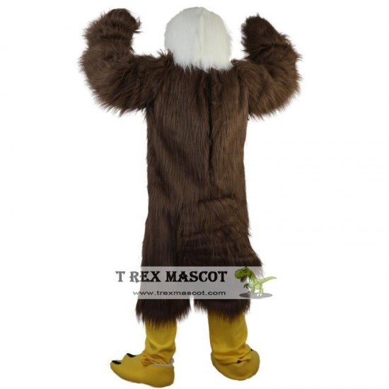 Brown Eagle Long Hair Mascot Costume for Adult