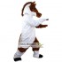 Brown White Piebald Horse Mascot Costume for Adult