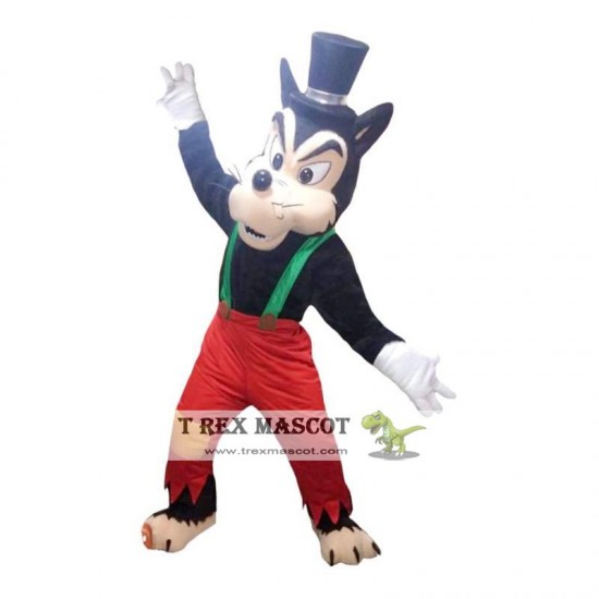 Black Bad Wolf Animal Mascot Costume for Adult