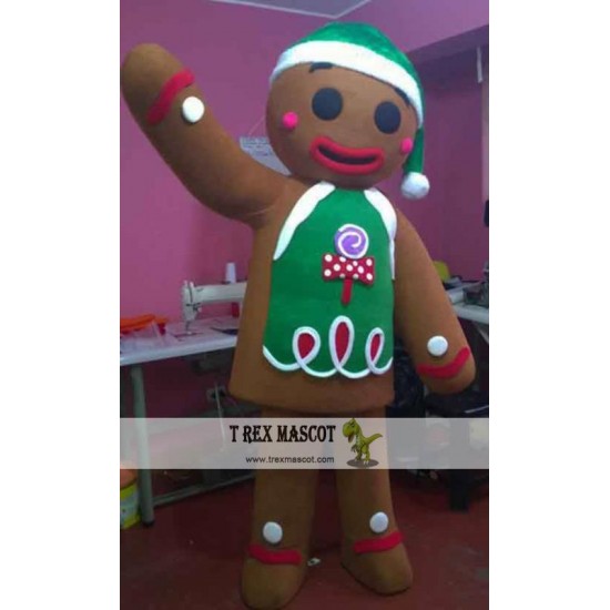 Gingerbread Man Mascot Costume Adult Party Costume