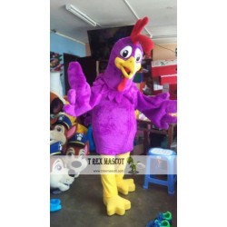 Purple Rooster Chicken Mascot Costume