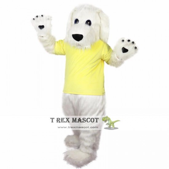 White Dog Sport Mascot Costume for Adult