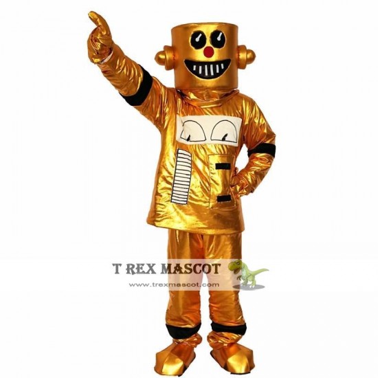 Gold Robot Mascot Costume for Adult