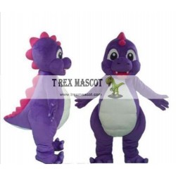 Plush Purple Dinosaur Mascot Costume for Adult