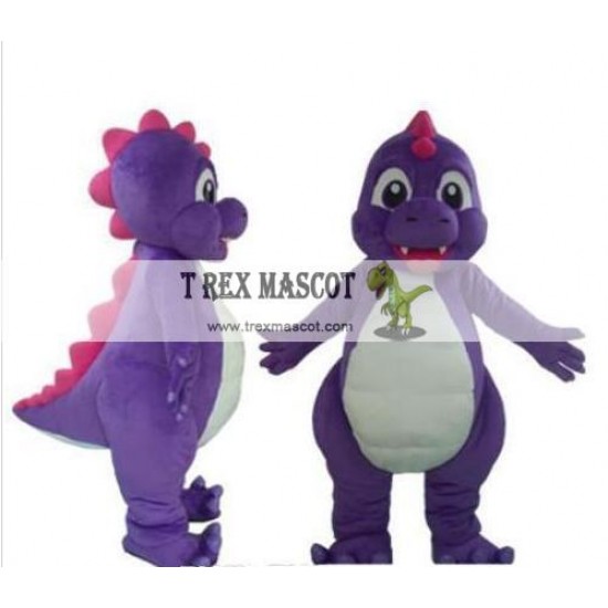 Plush Purple Dinosaur Mascot Costume for Adult