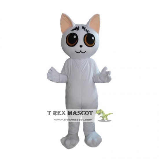 White Duomi Cat Mascot Costume for Adult