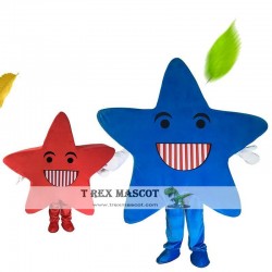 Blue/red five-pointed star Mascot Costume