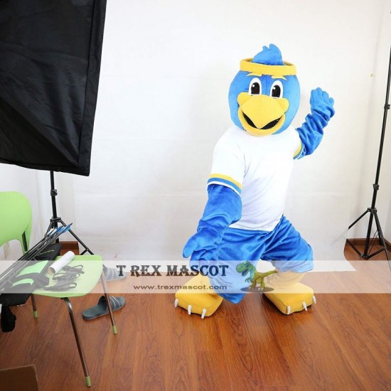 Sport Blue Eagle Mascot Costume for Adult