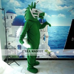 Green Horse Cartoon Mascot Costume