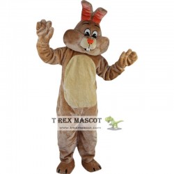 Brown Rabbit Cartoon Mascot Costume