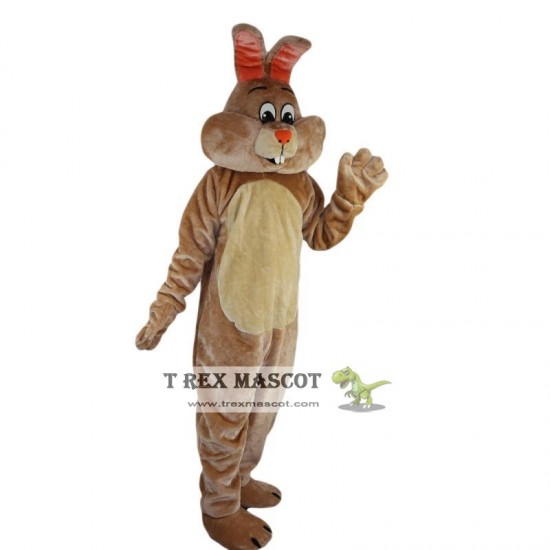 Brown Rabbit Cartoon Mascot Costume