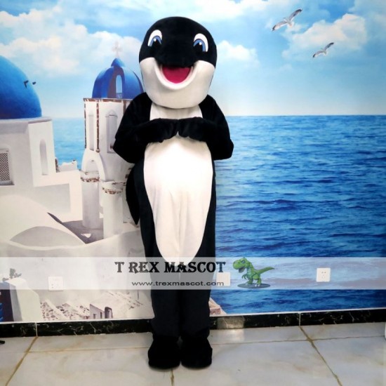 Blue Gray Dolphin Cartoon Mascot Costume