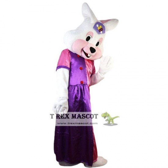 White Rabbit Princess Mascot Costume for Adult