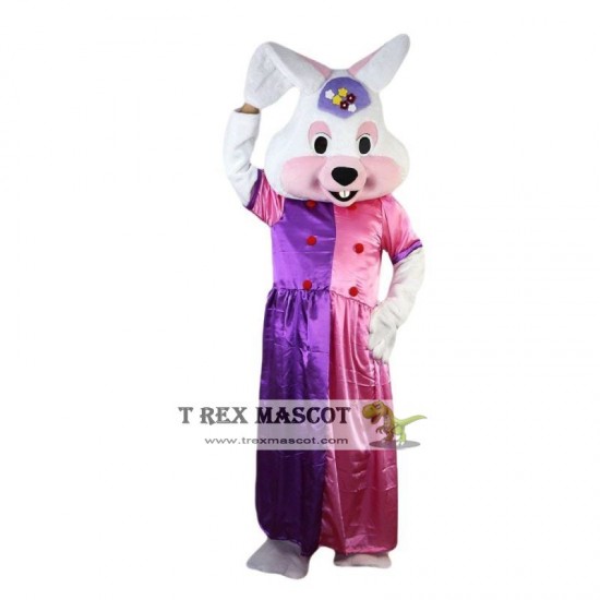 White Rabbit Princess Mascot Costume for Adult