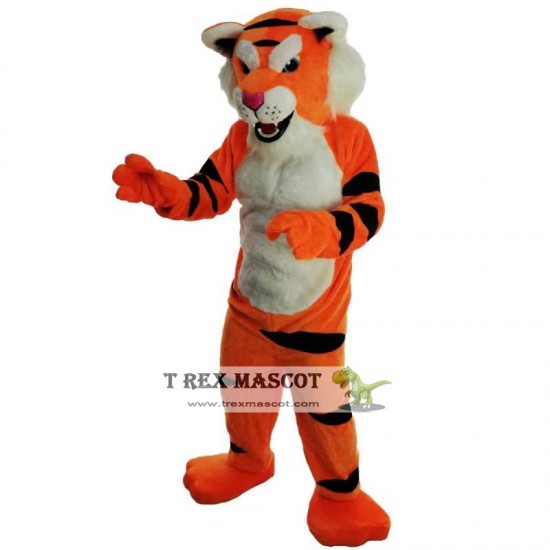 Orange Tiger Cartoon Mascot Costume