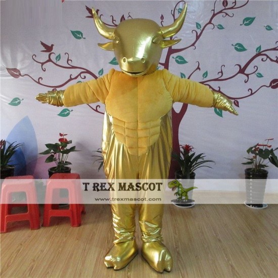 Golden Bull Mascot Costume