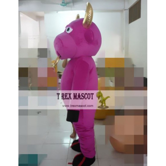 Purple Bull Mascot Costume