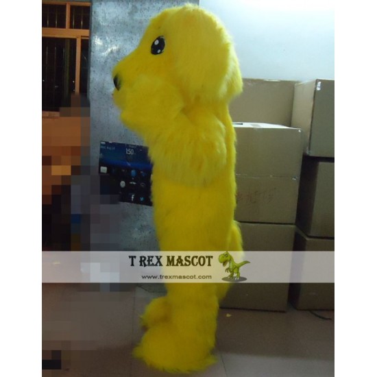 Yellow Long-Haired Dog Animal Mascot Costume