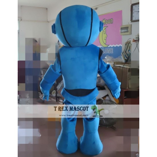 Blue Robot Mascot Costume