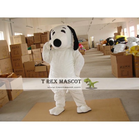 Deluxe White Dog Mascot Costume for Adult