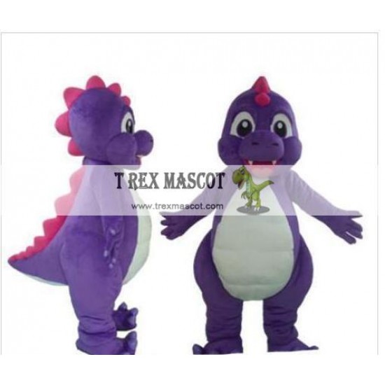 Plush Purple Dinosaur Mascot Costume for Adult