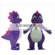 Plush Purple Dinosaur Mascot Costume for Adult