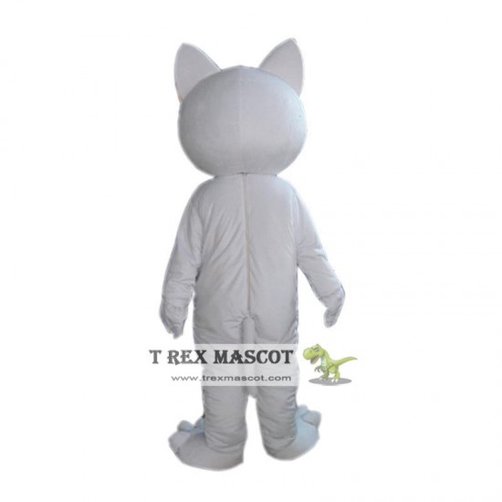 White Duomi Cat Mascot Costume for Adult