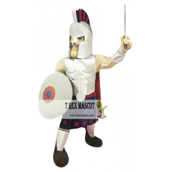 Silver Spartan Titan Trojan Mascot Costume