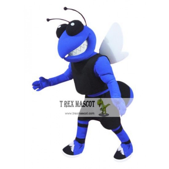 College Blue Hornet Mascot Costume