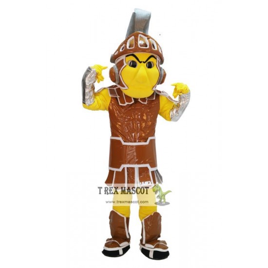 Brown & Yellow Spartan Trojan Knight Sparty Mascot Costume