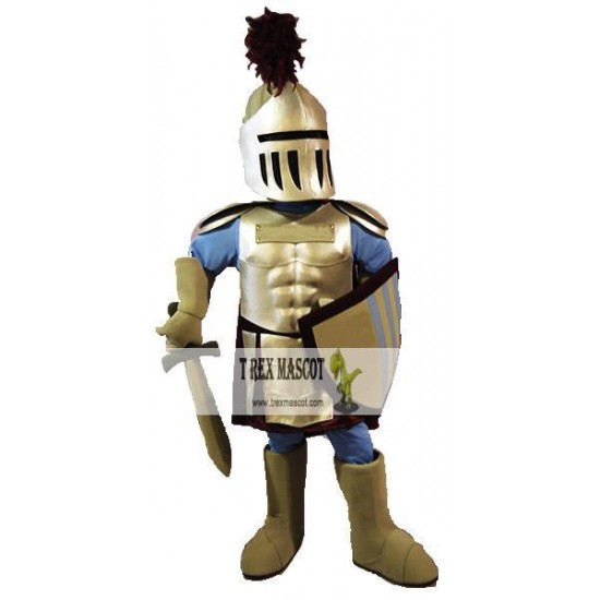 Blue & Golden Knight Mascot Costume