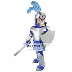 Silver & Blue Knight Mascot Costume