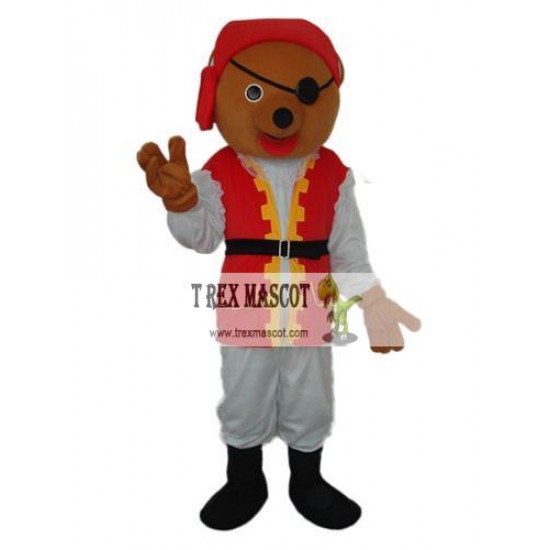 Pirate Bear Mascot Adult Costume