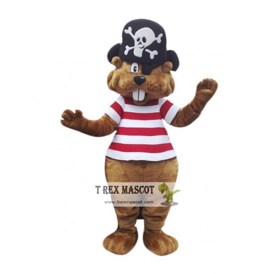 Pirate Beaver Mascot Costume