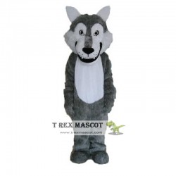 Gray Wolf Long Wool Mascot Costume