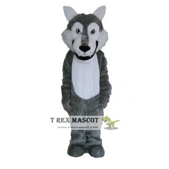 Gray Wolf Long Wool Mascot Costume