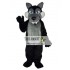 Long Wool Big Black Wolf Mascot Adult Costume